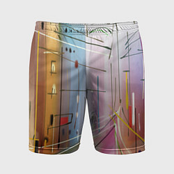 Шорты спортивные мужские Город, цвет: 3D-принт