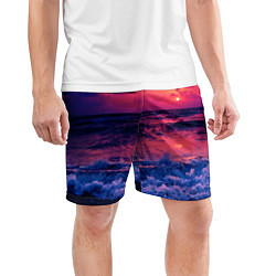 Шорты спортивные мужские Закат на берегу, цвет: 3D-принт — фото 2