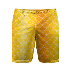 Шорты спортивные мужские Желтая чешуя, цвет: 3D-принт