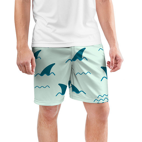 Мужские спортивные шорты Плавники акул / 3D-принт – фото 3