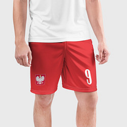 Шорты спортивные мужские Lewandowski Poland 9 низ, цвет: 3D-принт — фото 2