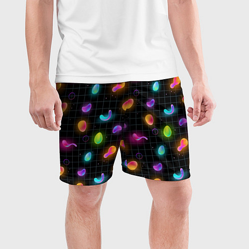 Мужские спортивные шорты Ночные фонарики-светлячки / 3D-принт – фото 3
