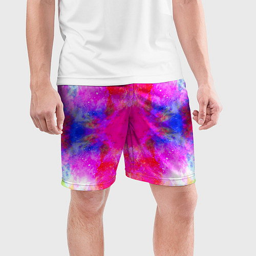 Мужские спортивные шорты КРАСОЧНАЯ ГАЛАКТИКА / 3D-принт – фото 3
