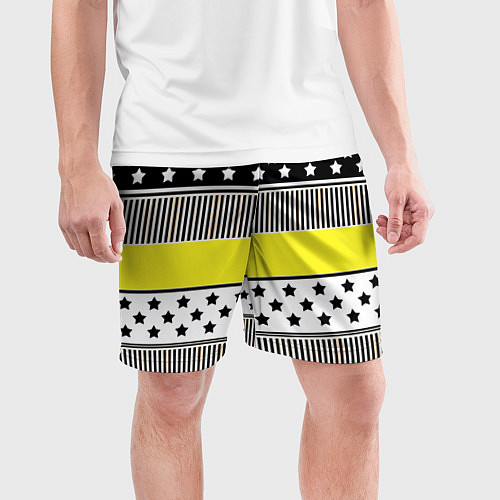 Мужские спортивные шорты Неоновый яркий полосатый узор / 3D-принт – фото 3