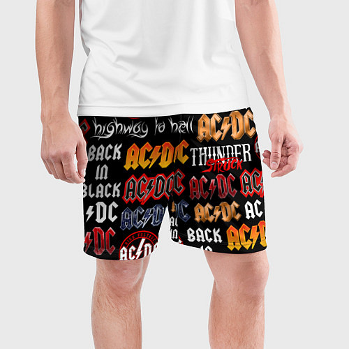 Мужские спортивные шорты AC DC LOGOBOMBING / 3D-принт – фото 3