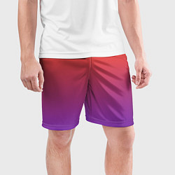 Шорты спортивные мужские Оранжевый и Фиолетовый, цвет: 3D-принт — фото 2