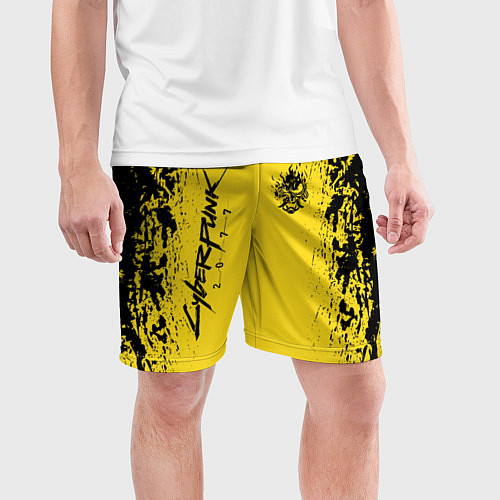 Мужские спортивные шорты CYBERPUNK 2077 КИБЕРПАНК 2077 / 3D-принт – фото 3