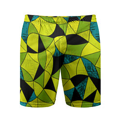 Шорты спортивные мужские Гранжевый яркий зеленый, цвет: 3D-принт