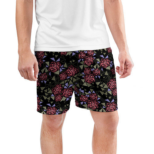 Мужские спортивные шорты Цветочная мозаика / 3D-принт – фото 3
