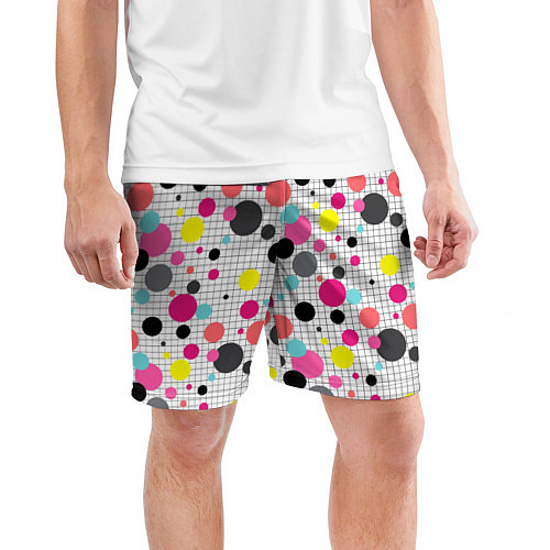 Мужские спортивные шорты Горох разноцветный / 3D-принт – фото 3