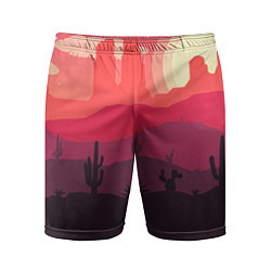 Шорты спортивные мужские Пустыня, цвет: 3D-принт