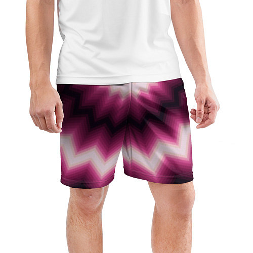 Мужские спортивные шорты Черно-пурпурный калейдоскоп / 3D-принт – фото 3