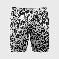 Мужские спортивные шорты Graffiti white on black