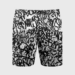 Мужские спортивные шорты Graffiti black on white