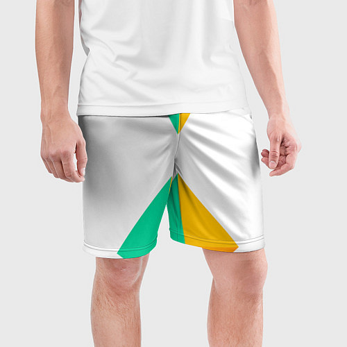 Мужские спортивные шорты Треугольники / 3D-принт – фото 3