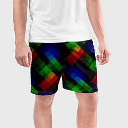 Шорты спортивные мужские Разноцветный мраморный узор, цвет: 3D-принт — фото 2