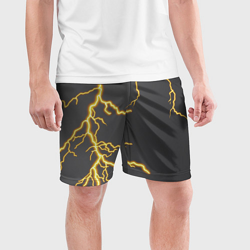 Мужские спортивные шорты Яркая молния / 3D-принт – фото 3