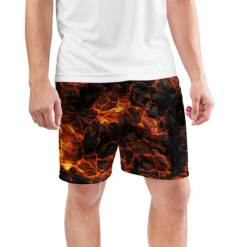 Мужские спортивные шорты Горящая лава / 3D-принт – фото 3