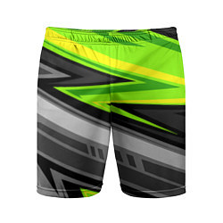 Шорты спортивные мужские Зеленые линии, цвет: 3D-принт