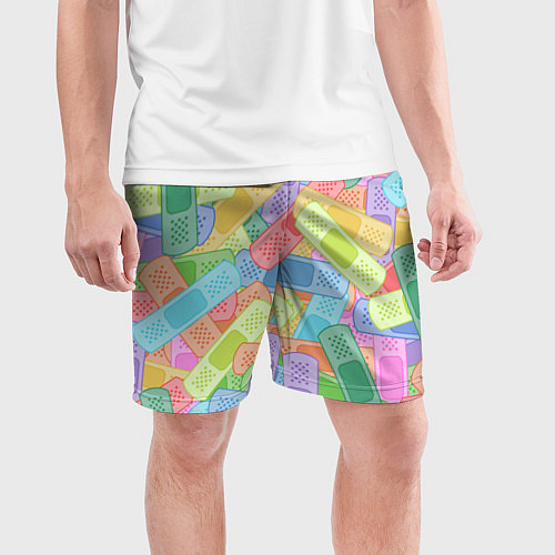 Мужские спортивные шорты Цветные пластыри / 3D-принт – фото 3