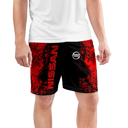 Мужские спортивные шорты NISSAN RED / 3D-принт – фото 3