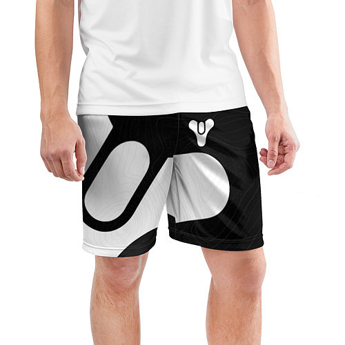 Мужские спортивные шорты DESTINY 2 LOGO WHITE / 3D-принт – фото 3