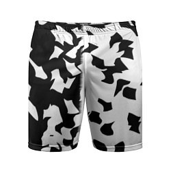Шорты спортивные мужские Черно-белый камуфляж, цвет: 3D-принт