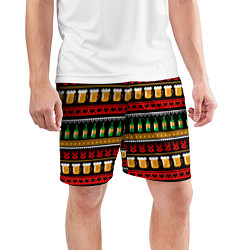 Шорты спортивные мужские Пивной свитер, цвет: 3D-принт — фото 2