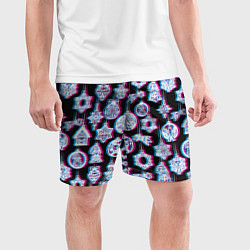 Шорты спортивные мужские Новогодний глюк, цвет: 3D-принт — фото 2