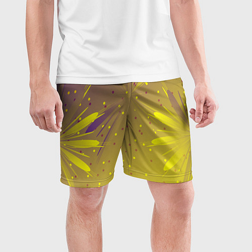 Мужские спортивные шорты Новогодний салют фейерверк / 3D-принт – фото 3