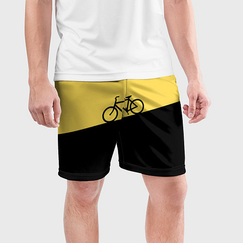 Мужские спортивные шорты Бегущий за велосипедом / 3D-принт – фото 3