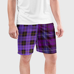 Шорты спортивные мужские Purple Checkered, цвет: 3D-принт — фото 2