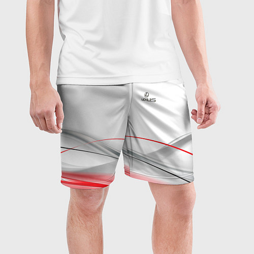 Мужские спортивные шорты Lexus white theme / 3D-принт – фото 3