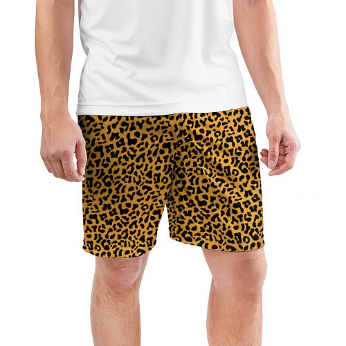 Мужские спортивные шорты Леопард Leopard / 3D-принт – фото 3
