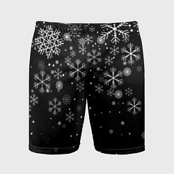 Мужские спортивные шорты Снежинки - С Новый год