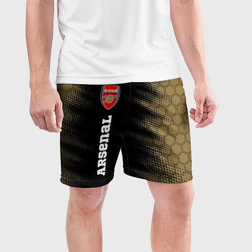 Мужские спортивные шорты АРСЕНАЛ Arsenal - Полутона / 3D-принт – фото 3