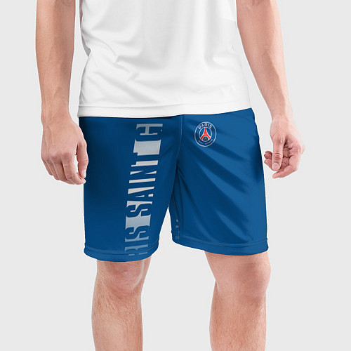 Мужские спортивные шорты PSG PARIS SAINT GERMAIN WHITE LINE SPORT / 3D-принт – фото 3