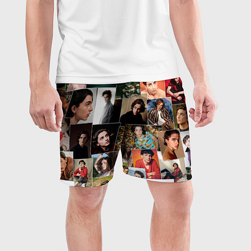Мужские спортивные шорты Тимоти цветной коллаж / 3D-принт – фото 3