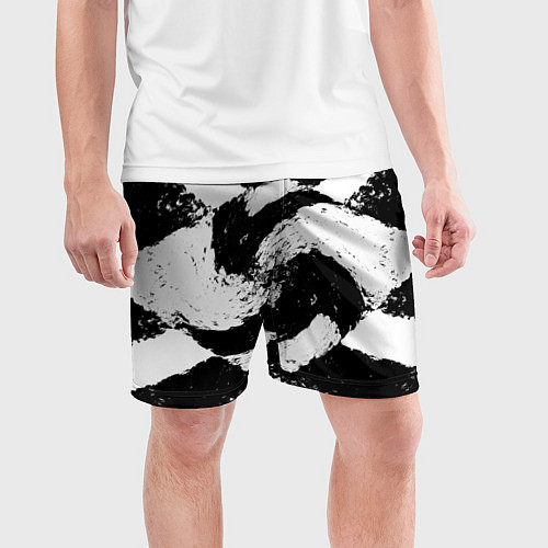Мужские спортивные шорты Чб инь янь / 3D-принт – фото 3