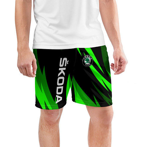 Мужские спортивные шорты SKODA Логотип Узор / 3D-принт – фото 3
