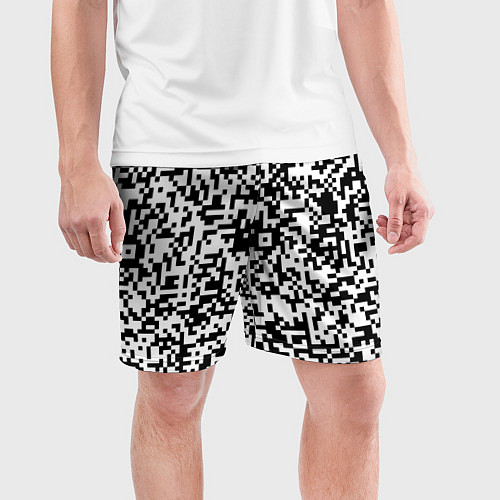Мужские спортивные шорты Стиль QR код / 3D-принт – фото 3