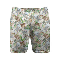 Шорты спортивные мужские Деньги РФ Рубли, цвет: 3D-принт