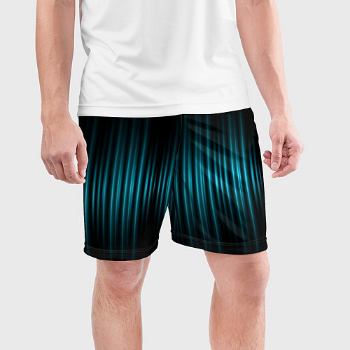 Мужские спортивные шорты Неоновые флуктуации / 3D-принт – фото 3
