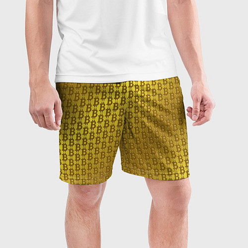 Мужские спортивные шорты Биткоин золото / 3D-принт – фото 3