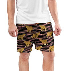 Шорты спортивные мужские Леопарды паттерн, цвет: 3D-принт — фото 2