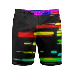 Шорты спортивные мужские Color fashion glitch, цвет: 3D-принт