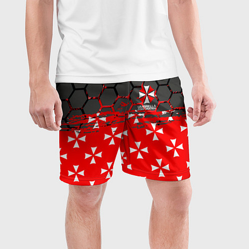 Мужские спортивные шорты Umbrella Corporation - Соты / 3D-принт – фото 3