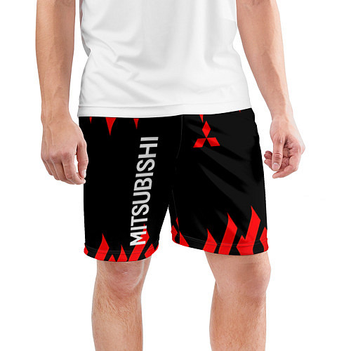 Мужские спортивные шорты Mitsubish: Нарисованный огонь / 3D-принт – фото 3