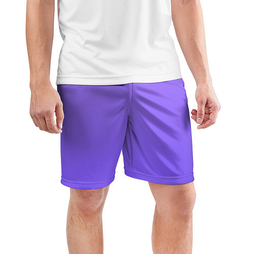 Мужские спортивные шорты Красивый фиолетовый светлый градиент / 3D-принт – фото 3