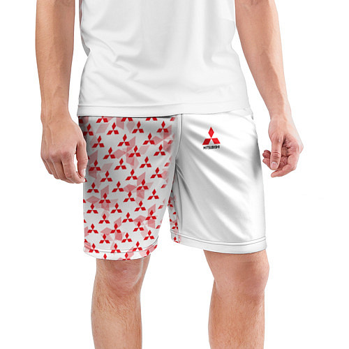 Мужские спортивные шорты Mitsubishi Mini logo Half pattern / 3D-принт – фото 3